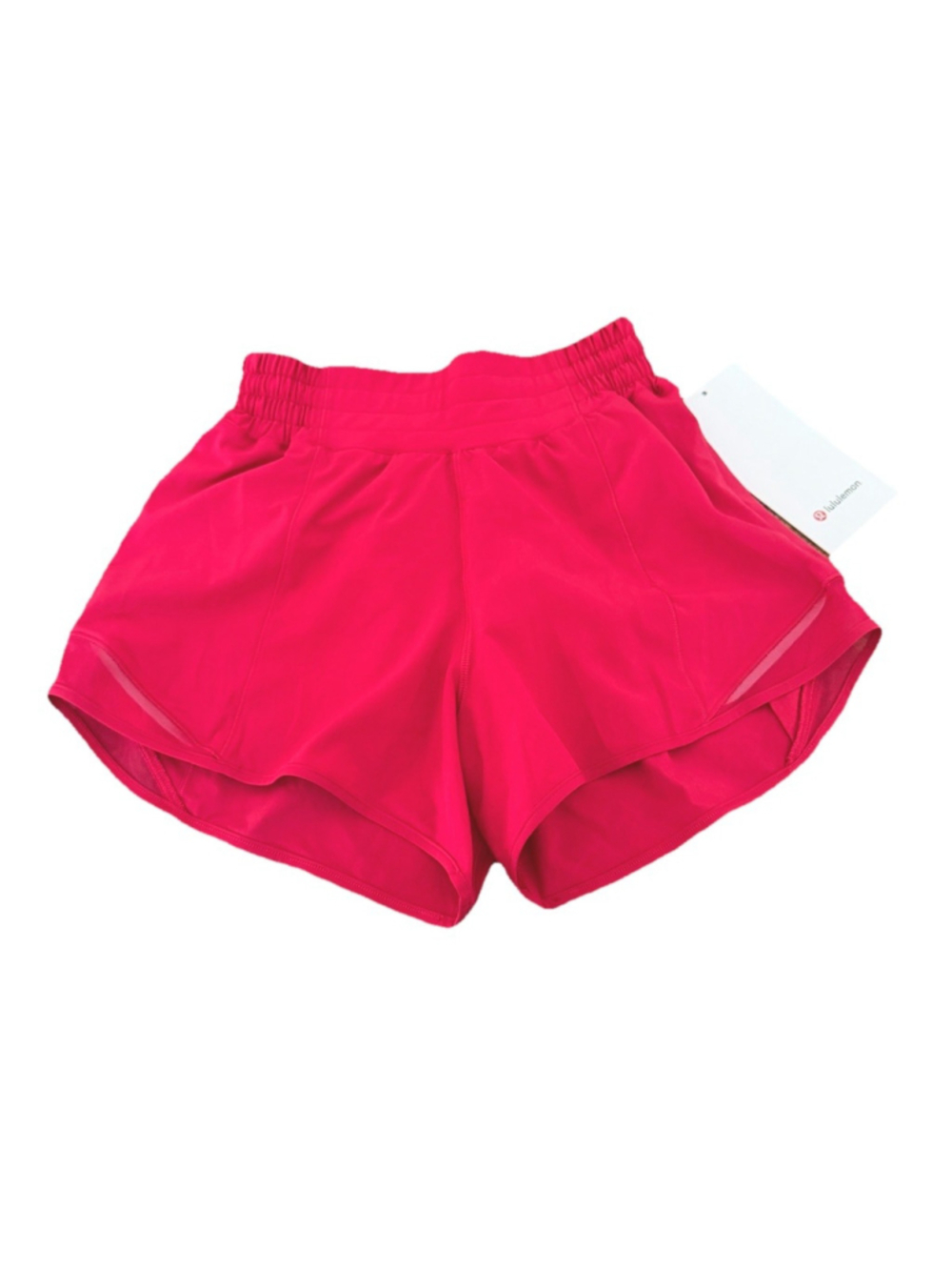 LULULEMON HOTTY HR 4” SHORT LINED MULBERRY SPARK SIZE 12